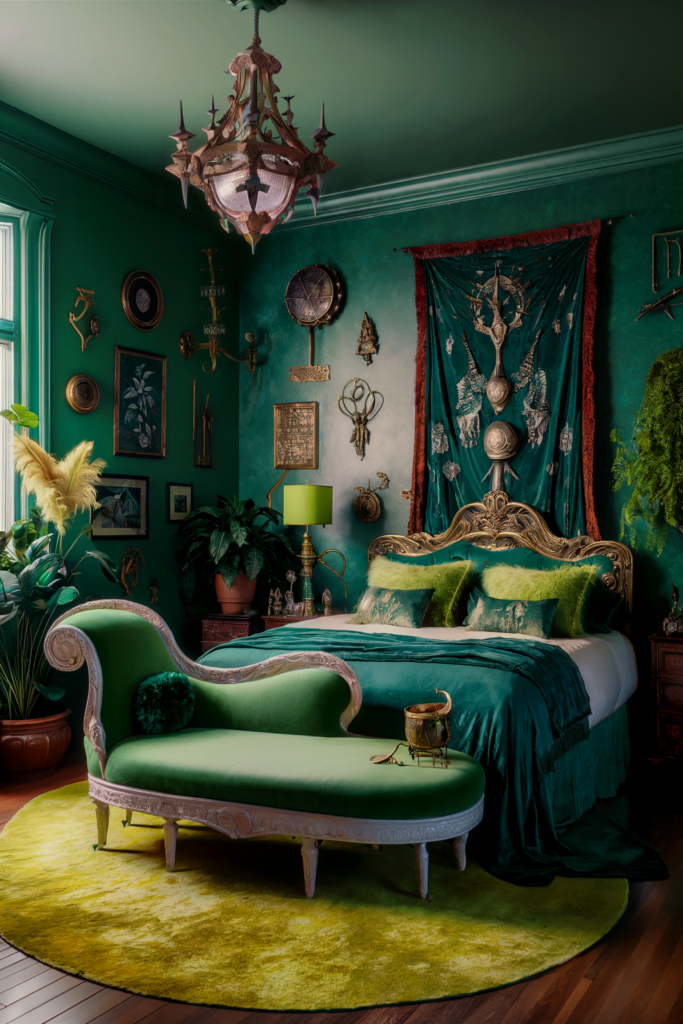 12 Eclectic Maximalist Bedrooms With Monochromatic Palettes