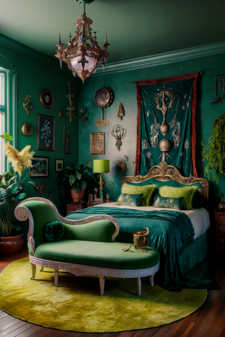 12 Eclectic Maximalist Bedrooms With Monchromatic Palettes