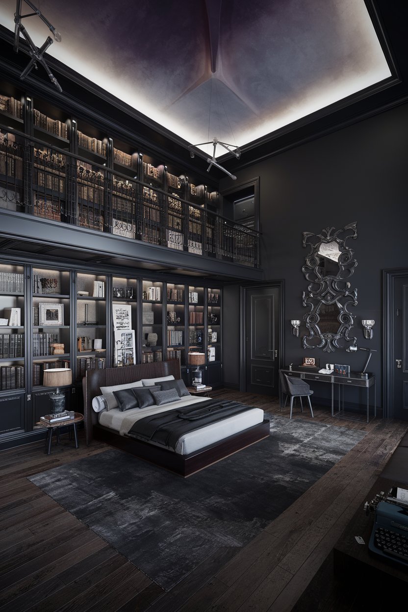13 Eclectic Maximalist Bedrooms with Dark Academia Vibes