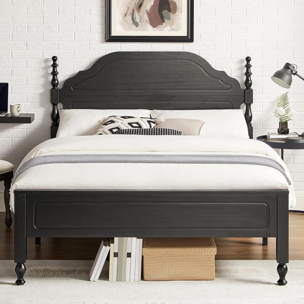an eclectic bedframe with headboard