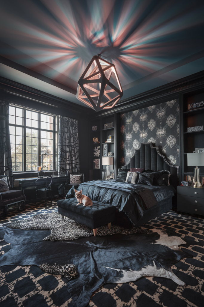 an eclectic maxiamlist bedroom with gothic western infusionan eclectic maxiamlist bedroom with gothic western infusion