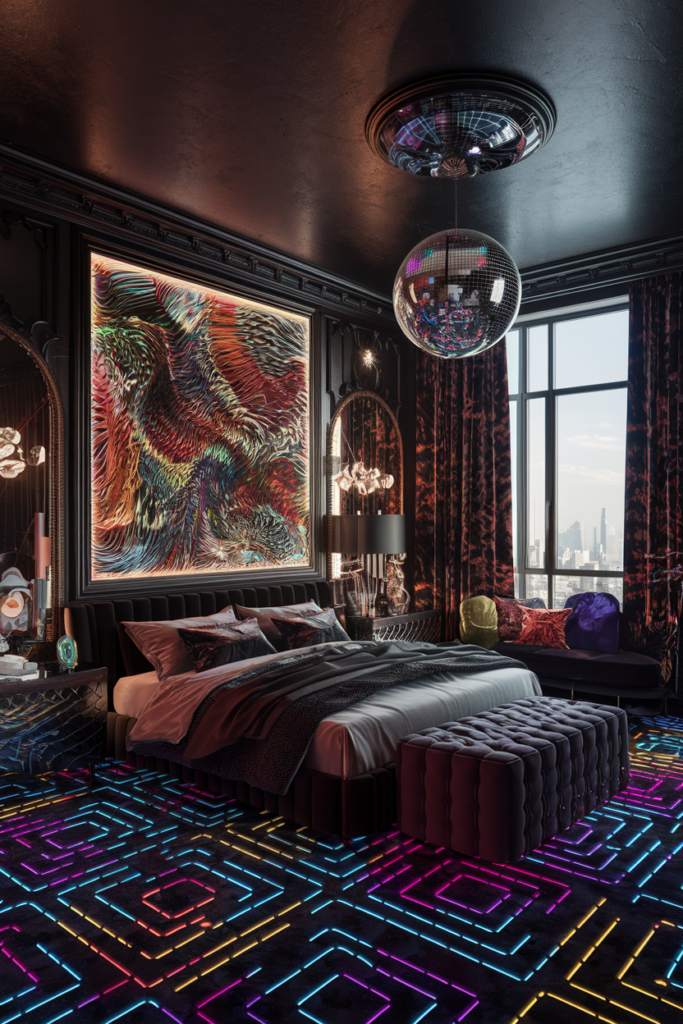 an eclectic maxiamlist bedroom with gothic western infusionan eclectic maxiamlist bedroom with gothic western infusion