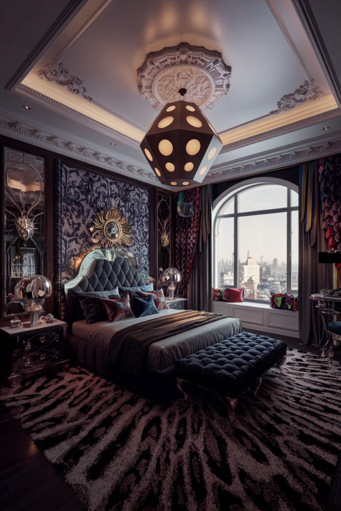 an eclectic maxiamlist bedroom with gothic western infusionan eclectic maxiamlist bedroom with gothic western infusion