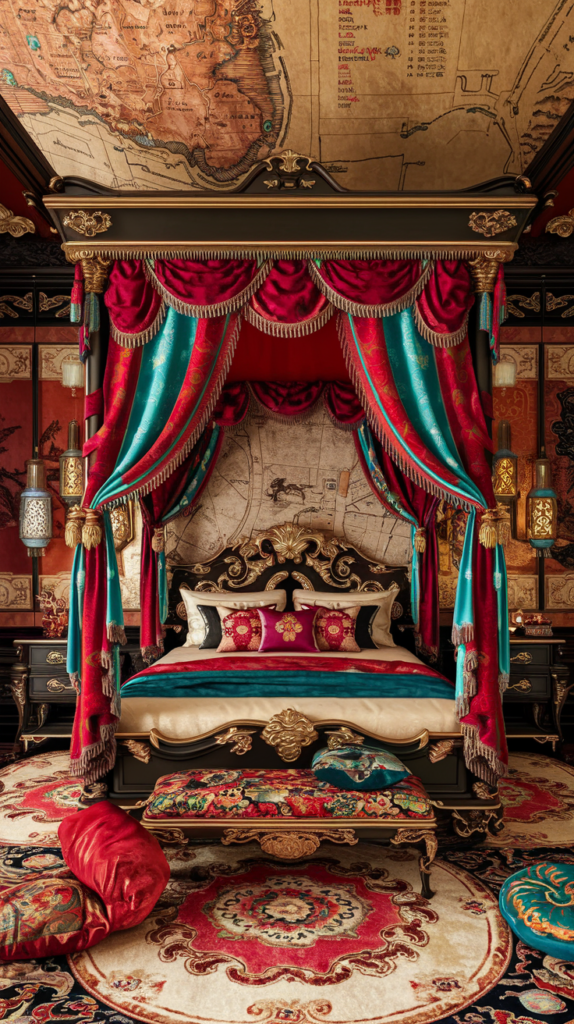 a maximalist bedroom chinese rococo styles
