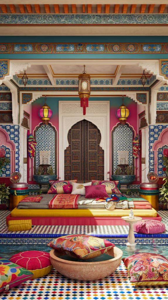 a maximalist bedroom chinese rococo styles