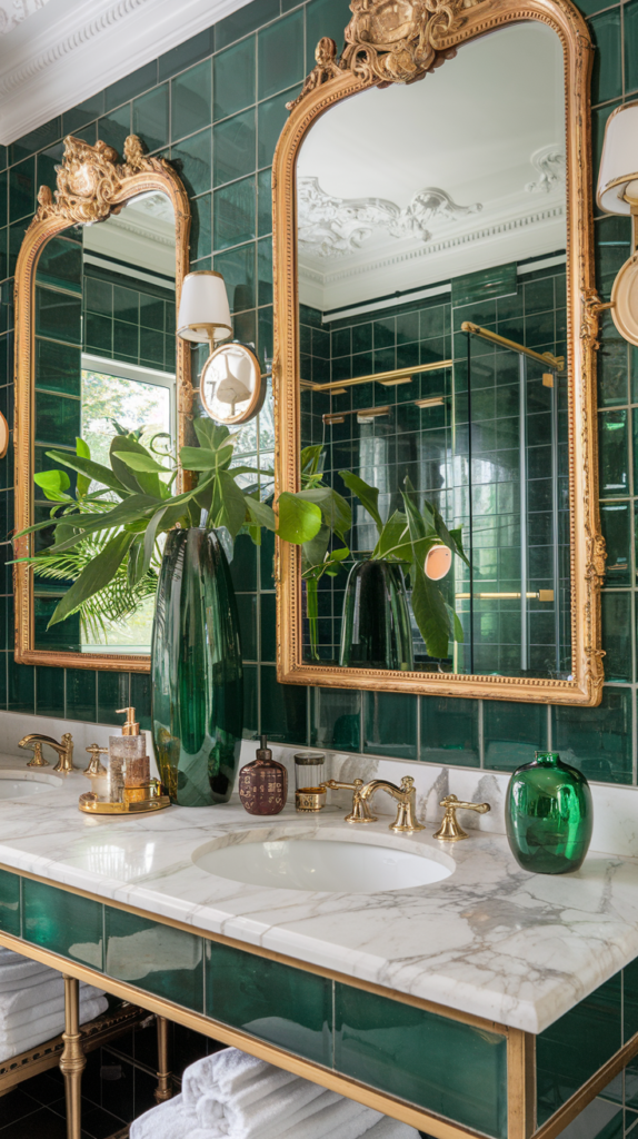 maximalist bathroom with chinese rococo styles