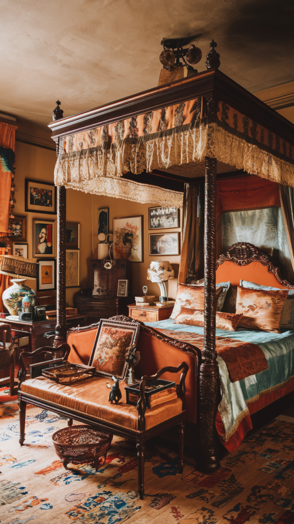a maximalist bedroom chinese rococo styles