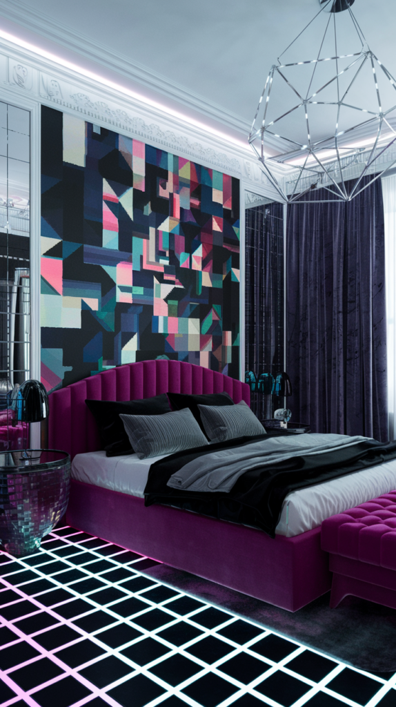 eclectic maximalist art nouveau bedoroom
