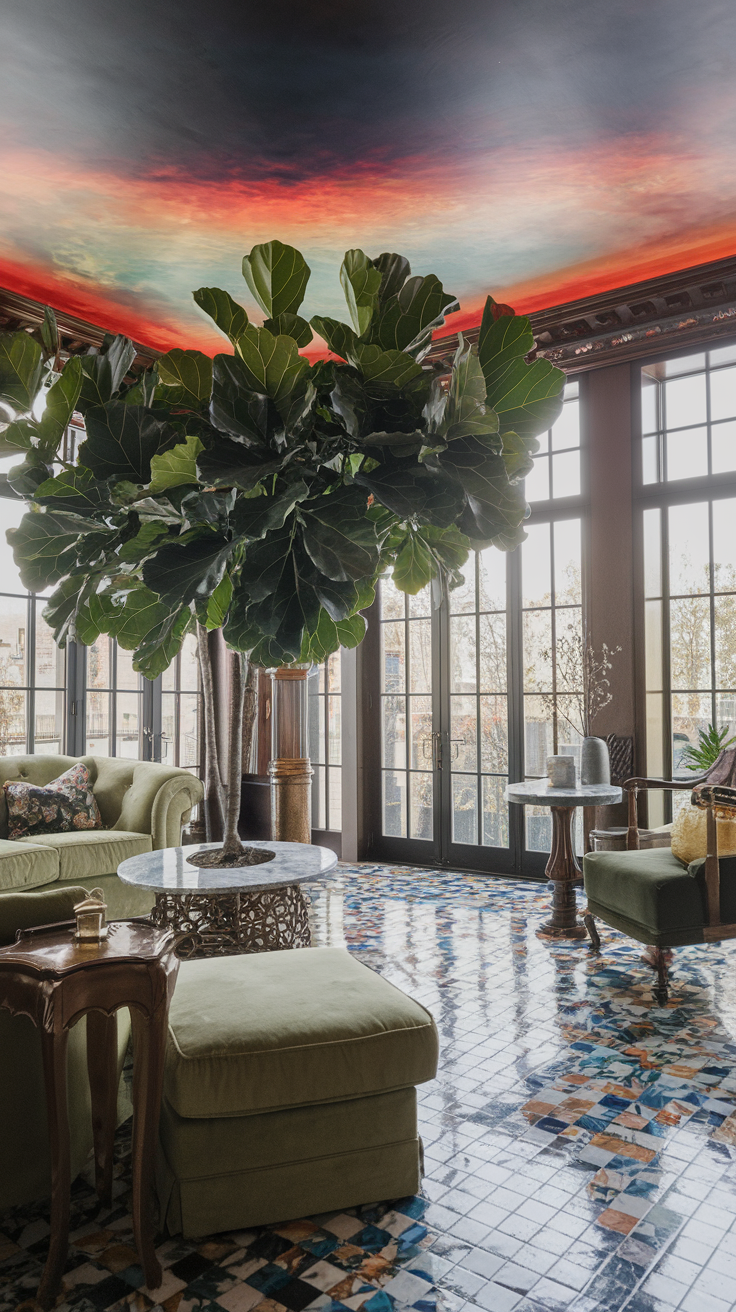 an eclectic maximalist russian living room