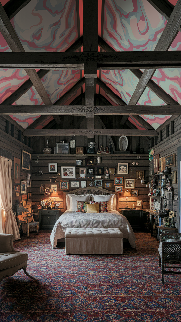 an eclectic maximalist russian bedroom