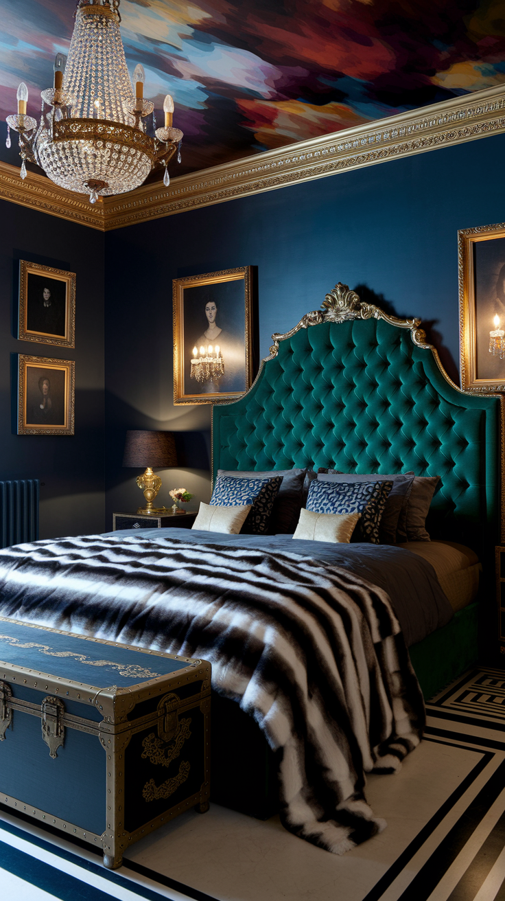 an eclectic maximalist russian bedroom