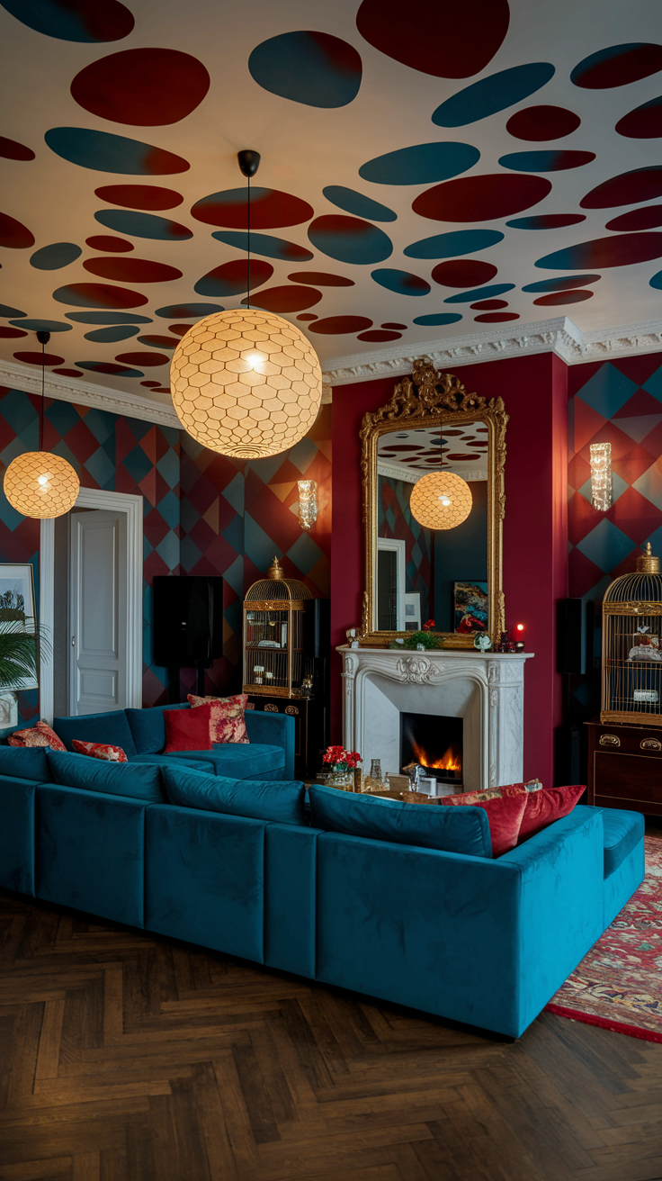 an eclectic maximalist russian living room