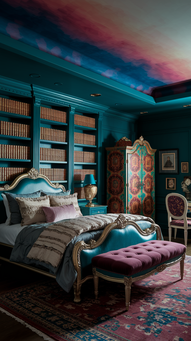 an eclectic maximalist russian bedroom