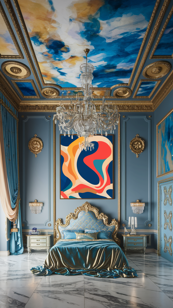 an eclectic maximalist russian bedroom