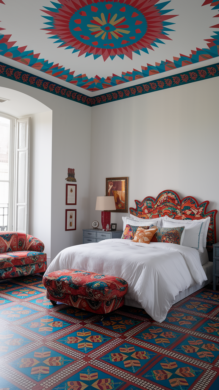 an eclectic maximalist russian bedroom