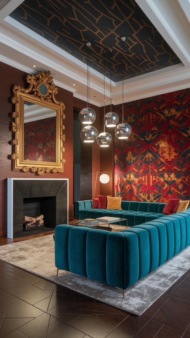 an eclectic maximalist russian living room