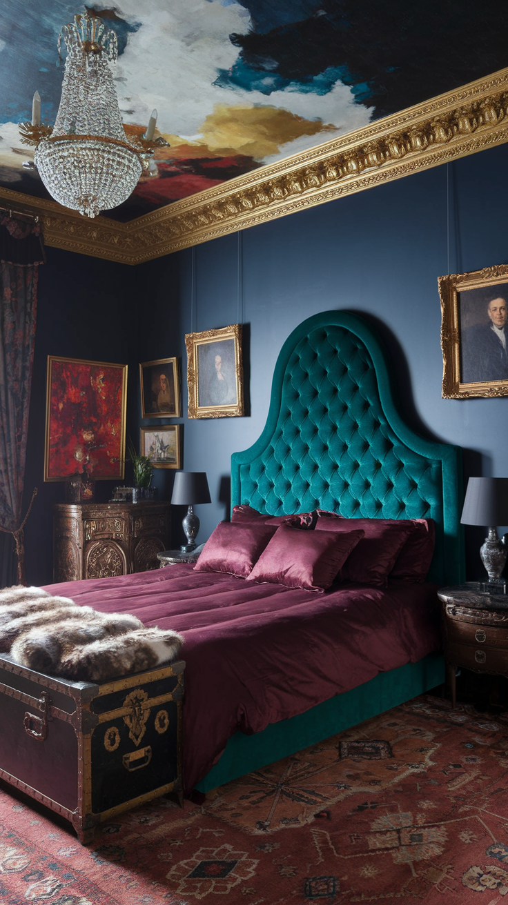 an eclectic maximalist russian bedroom