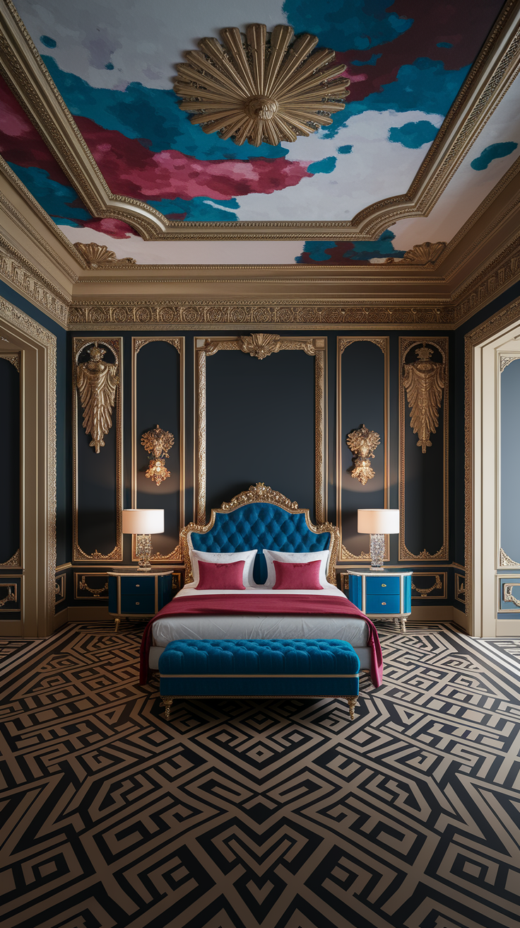 an eclectic maximalist russian bedroom