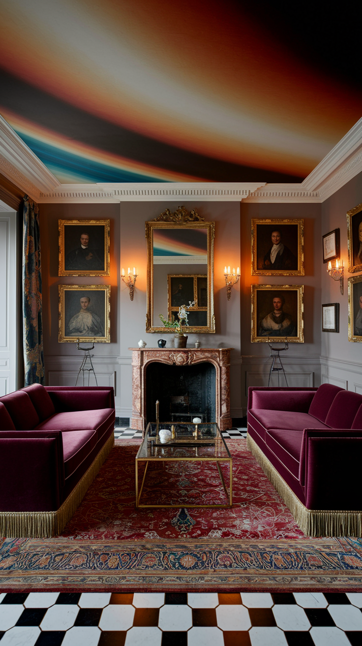 an eclectic maximalist russian living room