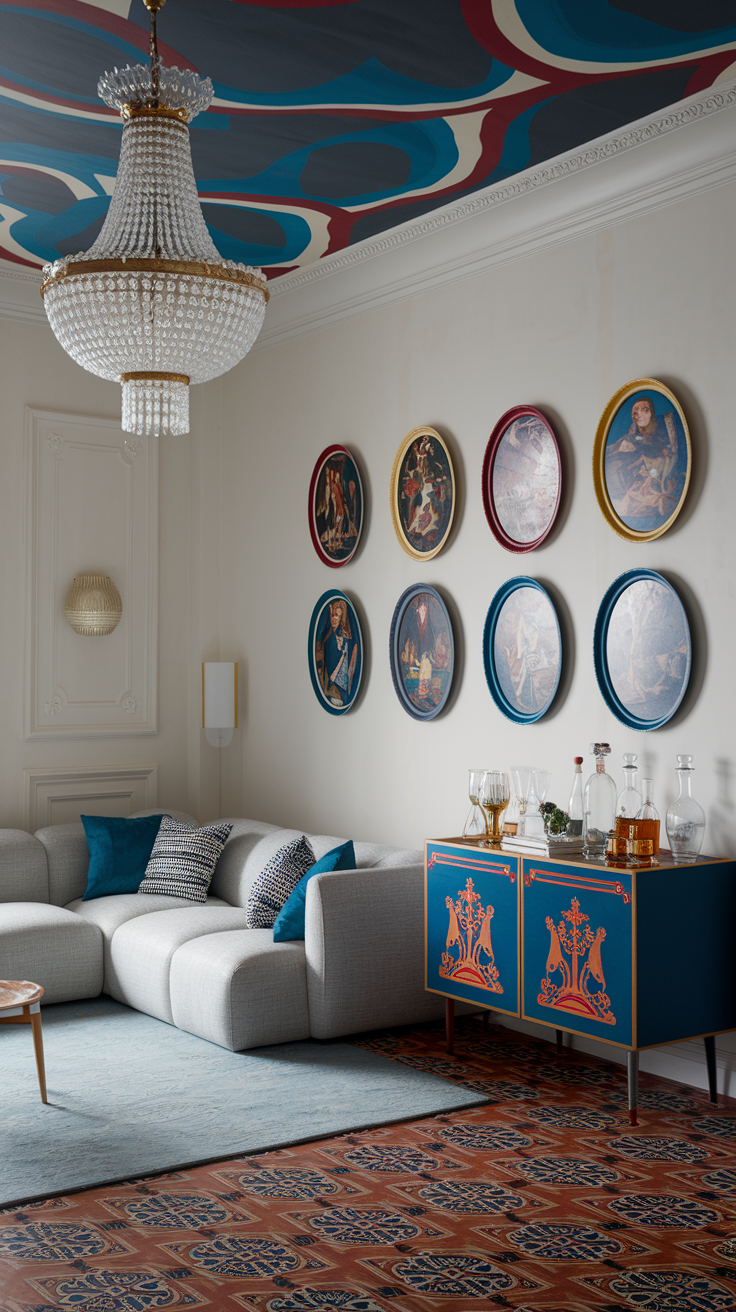 an eclectic maximalist russian living room