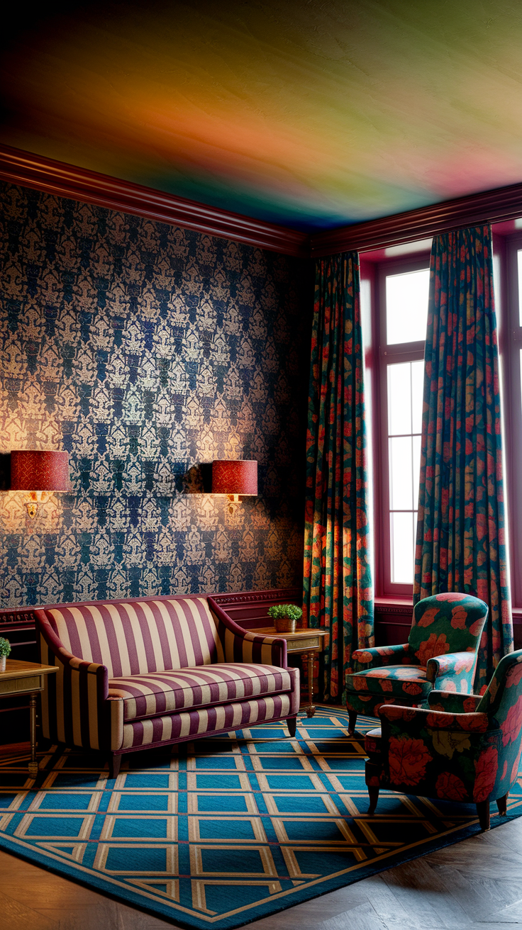 an eclectic maximalist russian living room