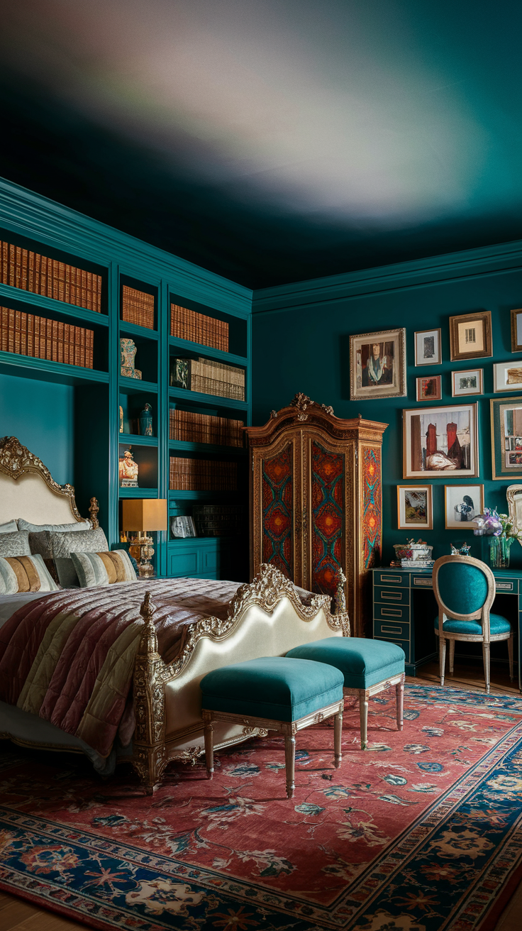 an eclectic maximalist russian bedroom