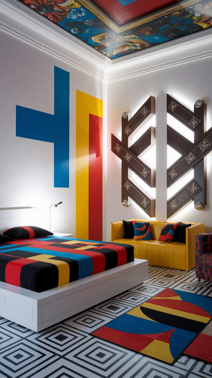an eclectic maximalist russian bedroom