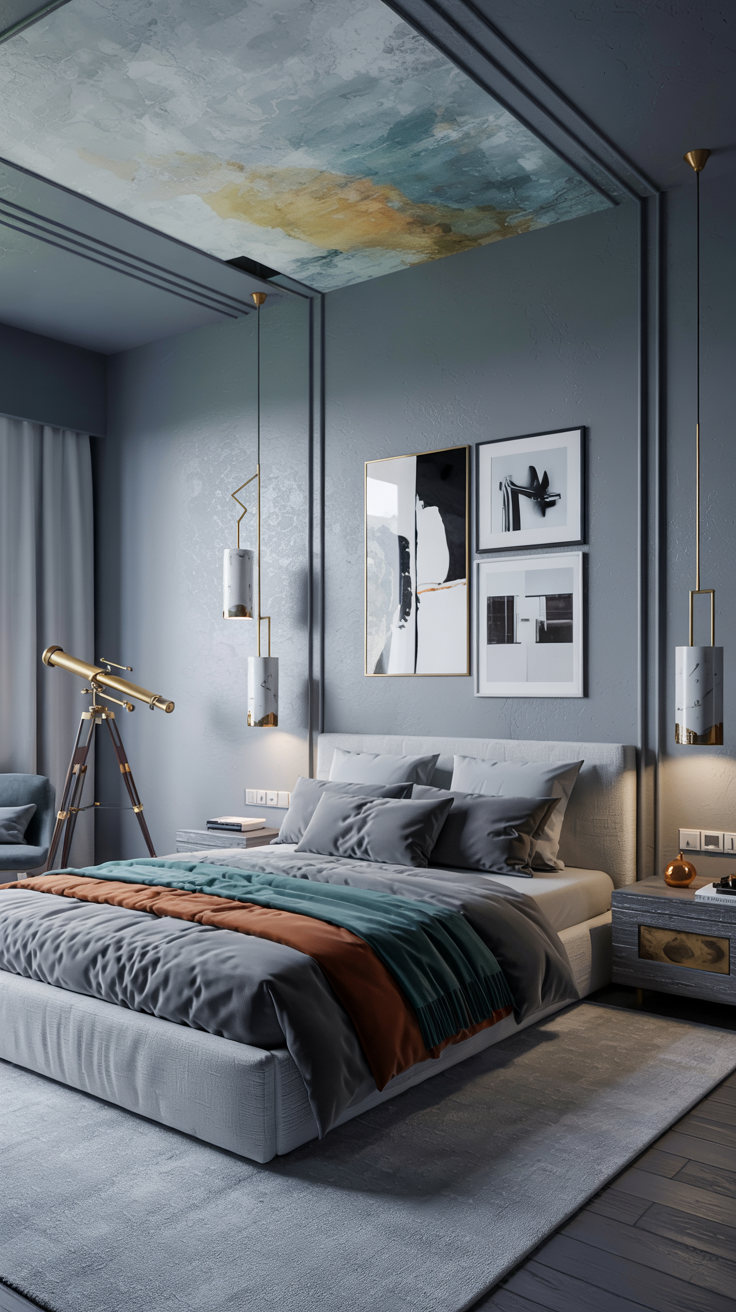 eclectic maximalist  bed room with russian style.