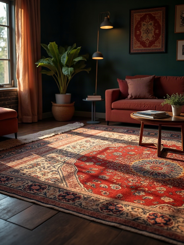 Layered Oriental and Persian Rugs