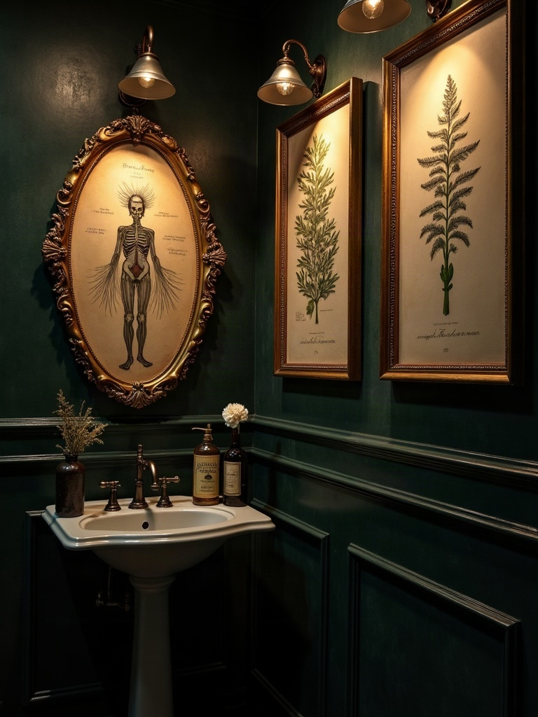 13. Moody Botanical or Anatomical Prints on the Wall