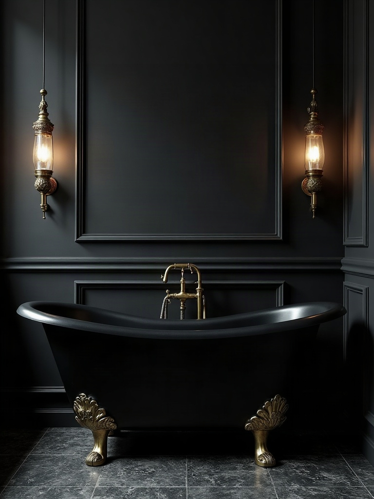 3. A Clawfoot Tub in Black or Aged Bronze