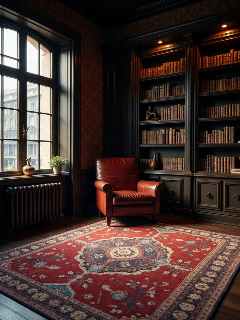 9. Use a Persian or Distressed Rug, Never a Flat-Weave Neutral